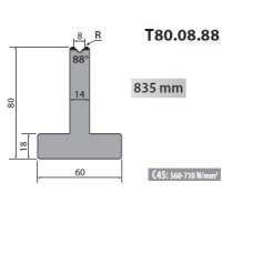 T80-10-88 Rolleri Single Vee Die 10mm Vee 88 Degree 80mm H